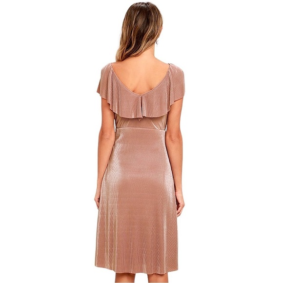 LULU’S Frill Estate Blush Midi Dress - Picture 3 of 13